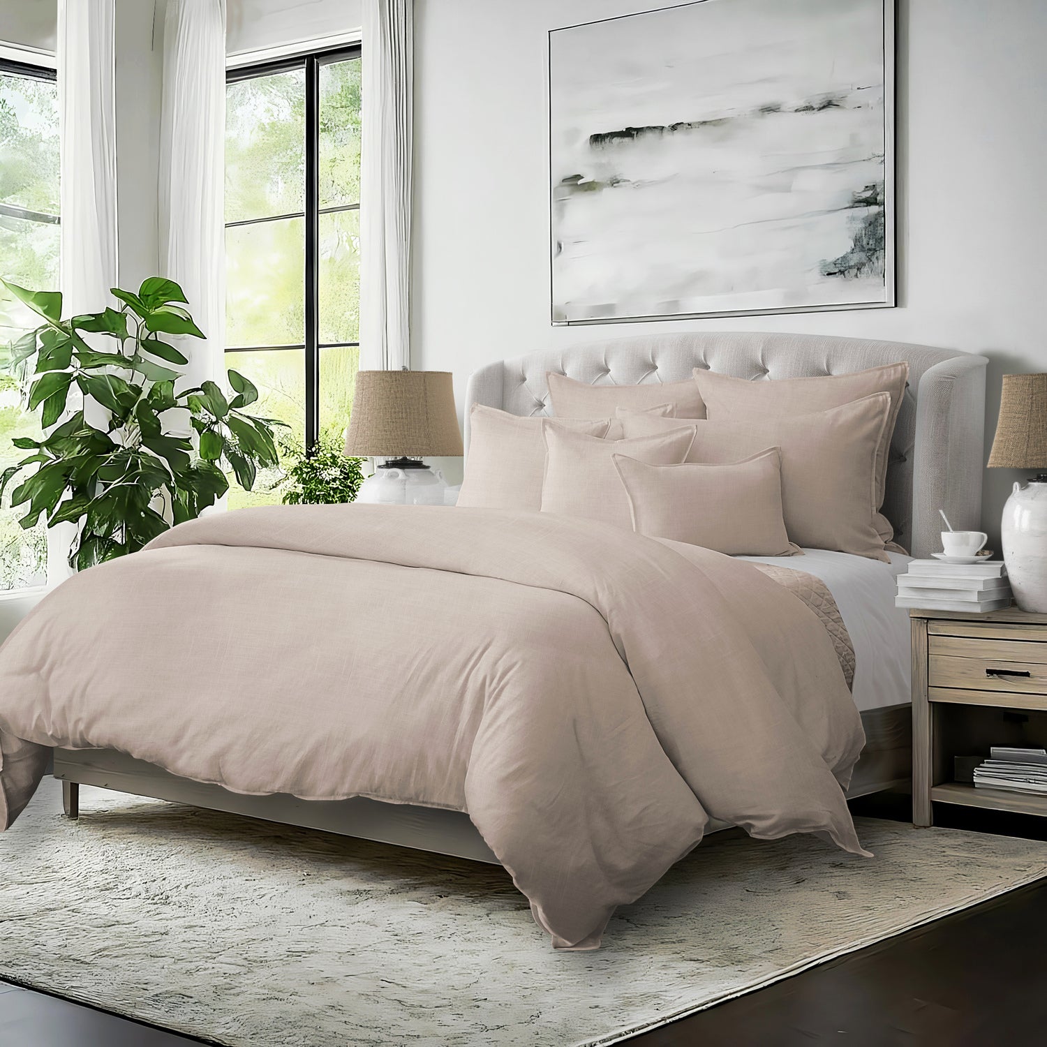 Couvre lit Elsie naturel fabriqué au Canada par Colcha Linens