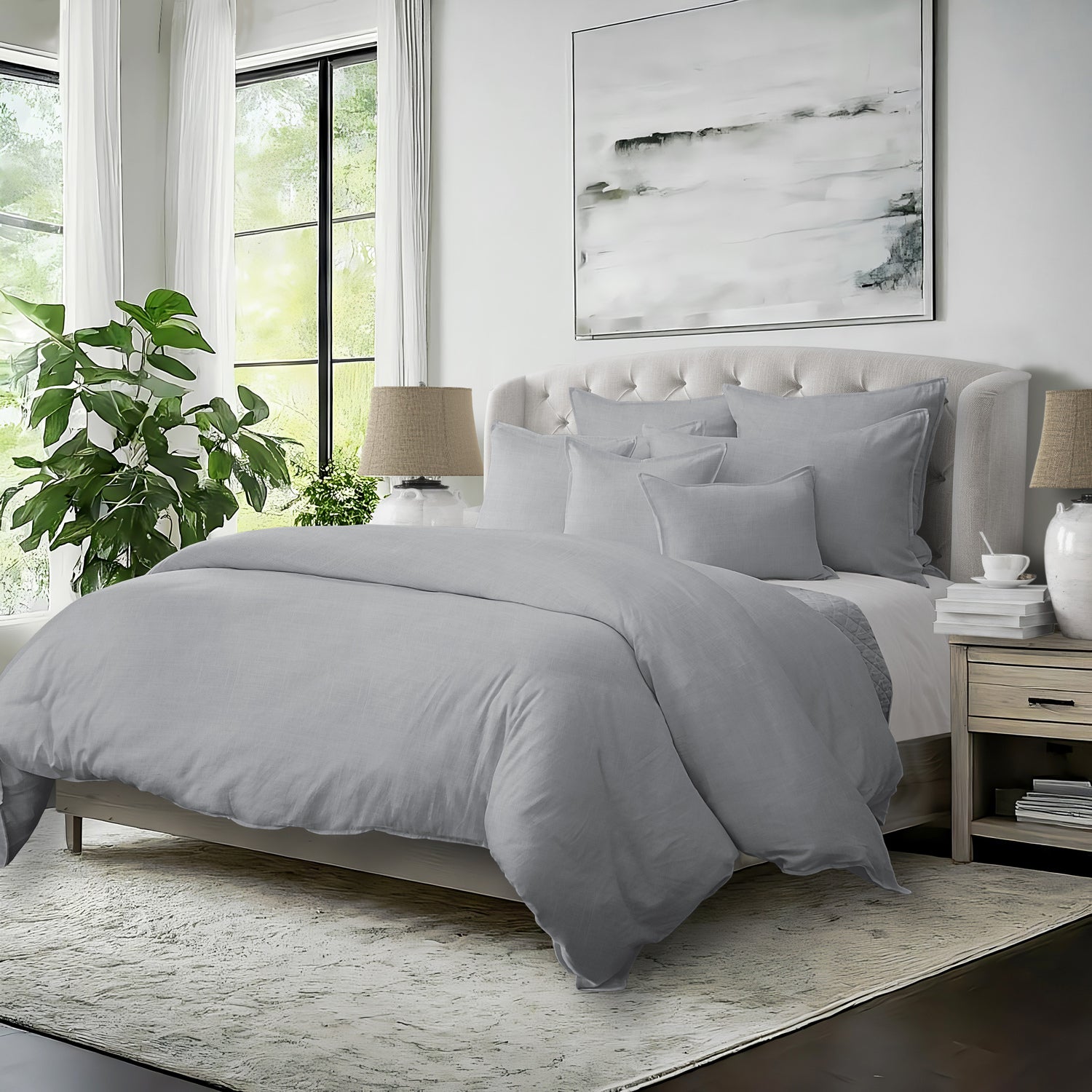 Couvre lit Elsie gris - Fabriqué au Canada par Colcha Linens