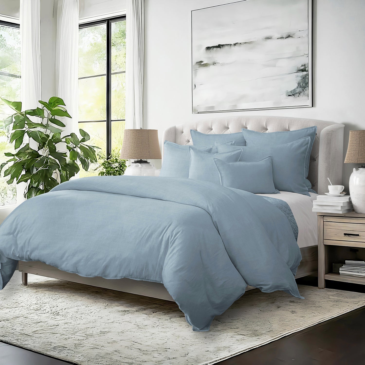 Couvre lit Elsie bleu - Fabriqué au Canada par Colcha Linens