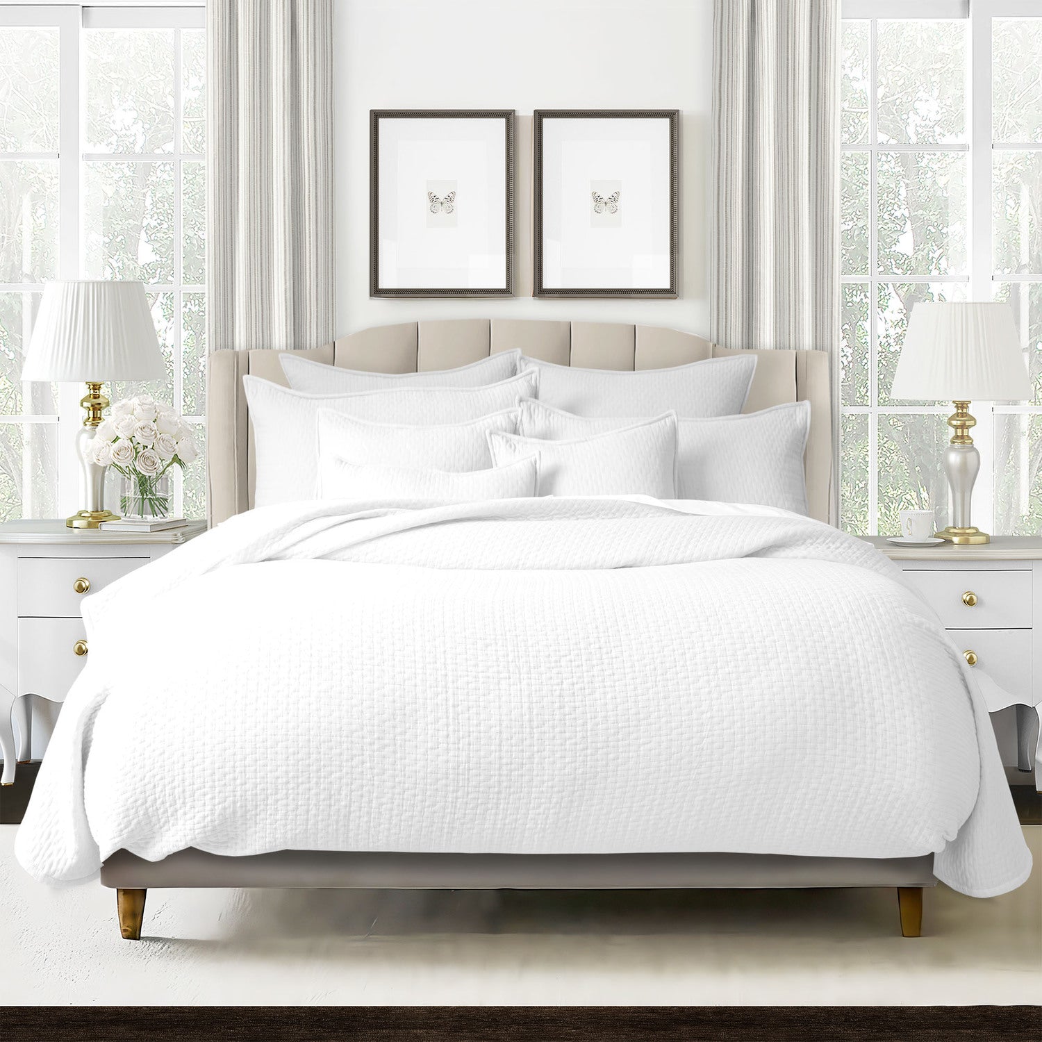 Couvre-lit Hannah blanc - Fabriqué au Canada par Colcha Linens