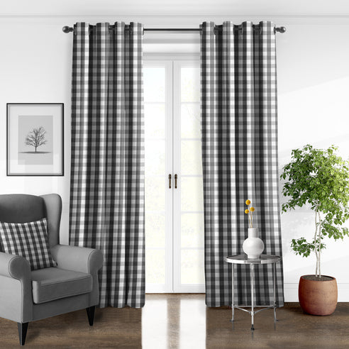 Couvre lit Walker Check gris fabriqué au Canada par Colcha Linens – Image 2
