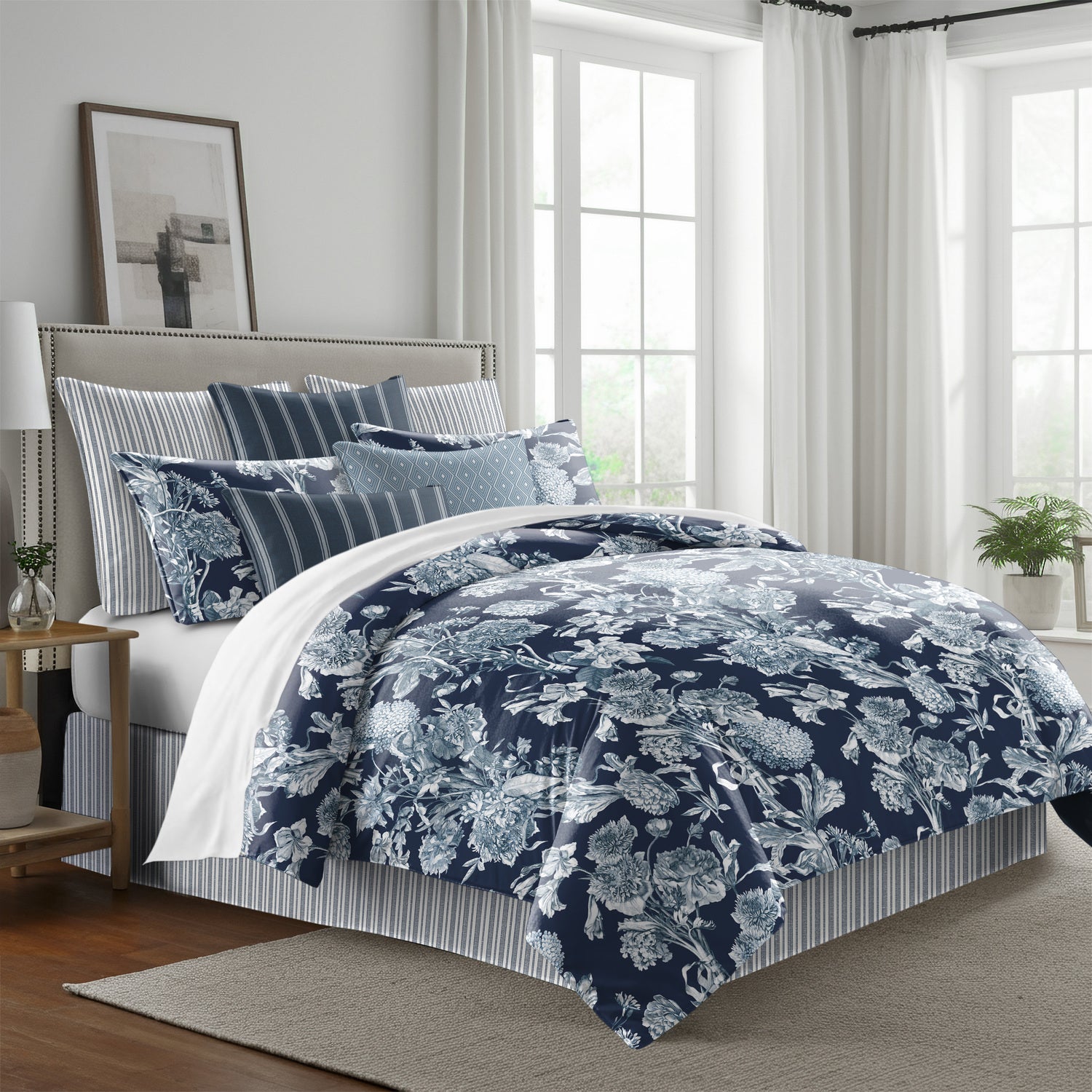 Couvre-lit Alexandria Indigo - Fabriqué au Canada par Colcha Linens