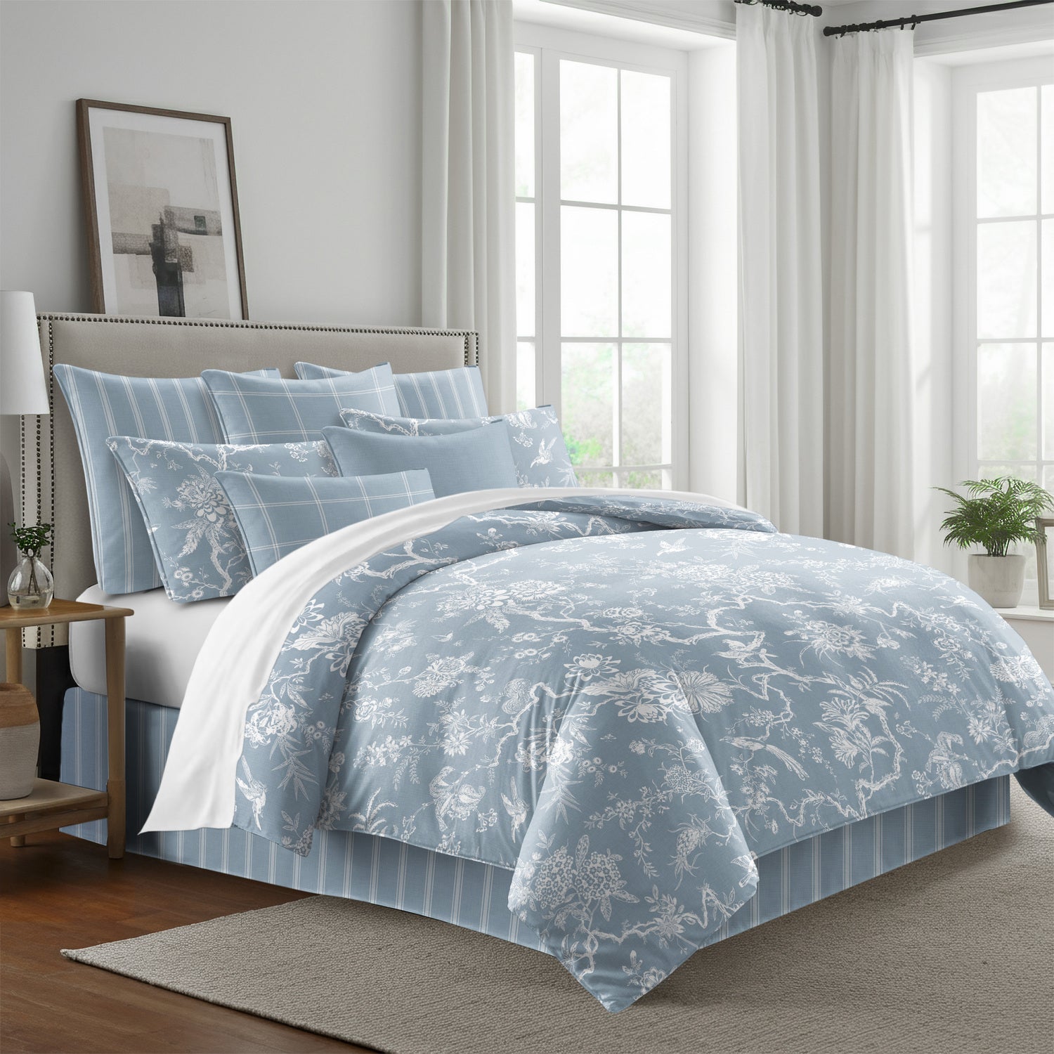 Couvre lit Elmwood bleu - Fabriqué au Canada par Colcha Linens