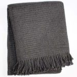 Couvre lit basic gaufré gris foncé
