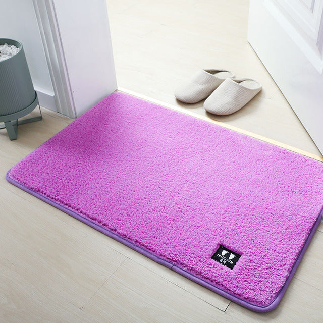Grand tapis salle de bain original rose
