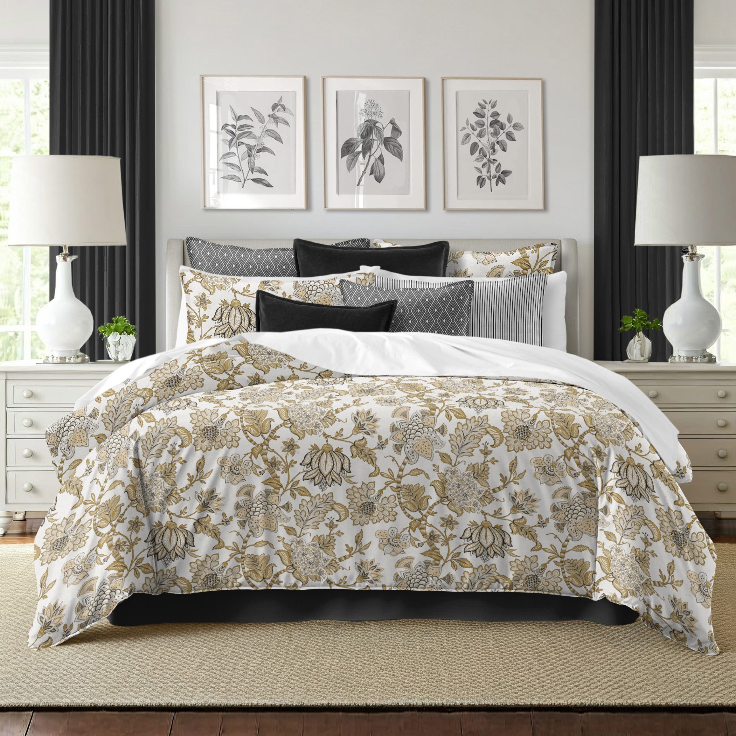 Couvre lit Bronte doré - Fabriqué au Canada par Colcha Linens