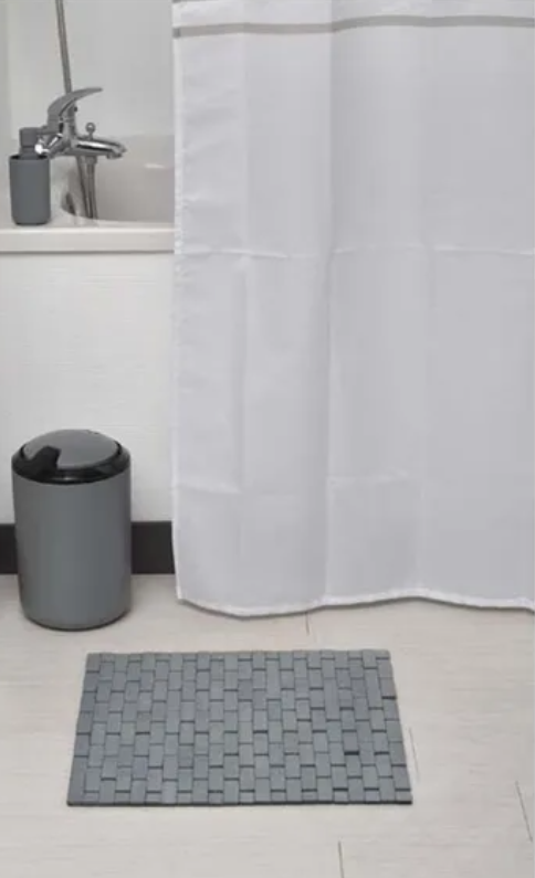 Tapis de bain en bambou couleur gris