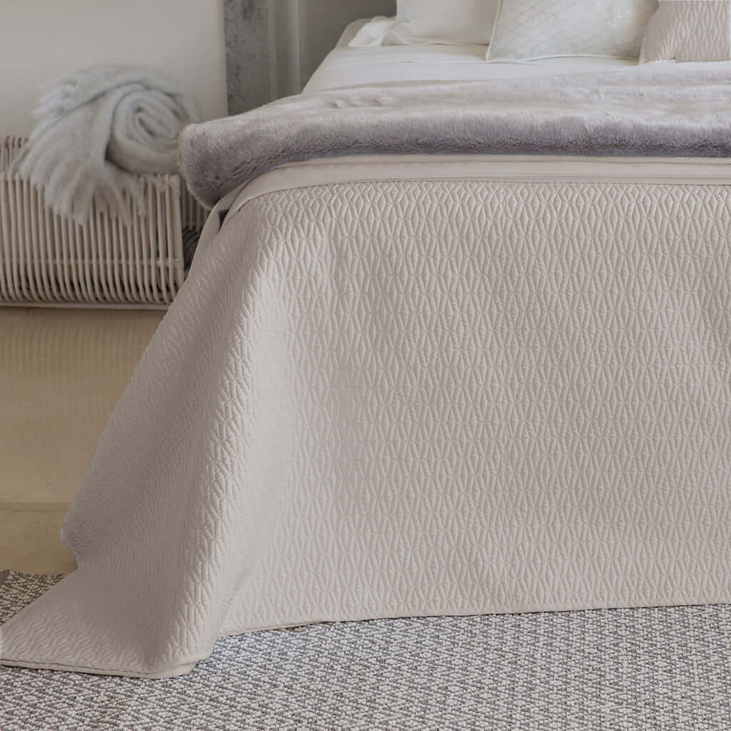 Couvre-lit matelassé diamant beige