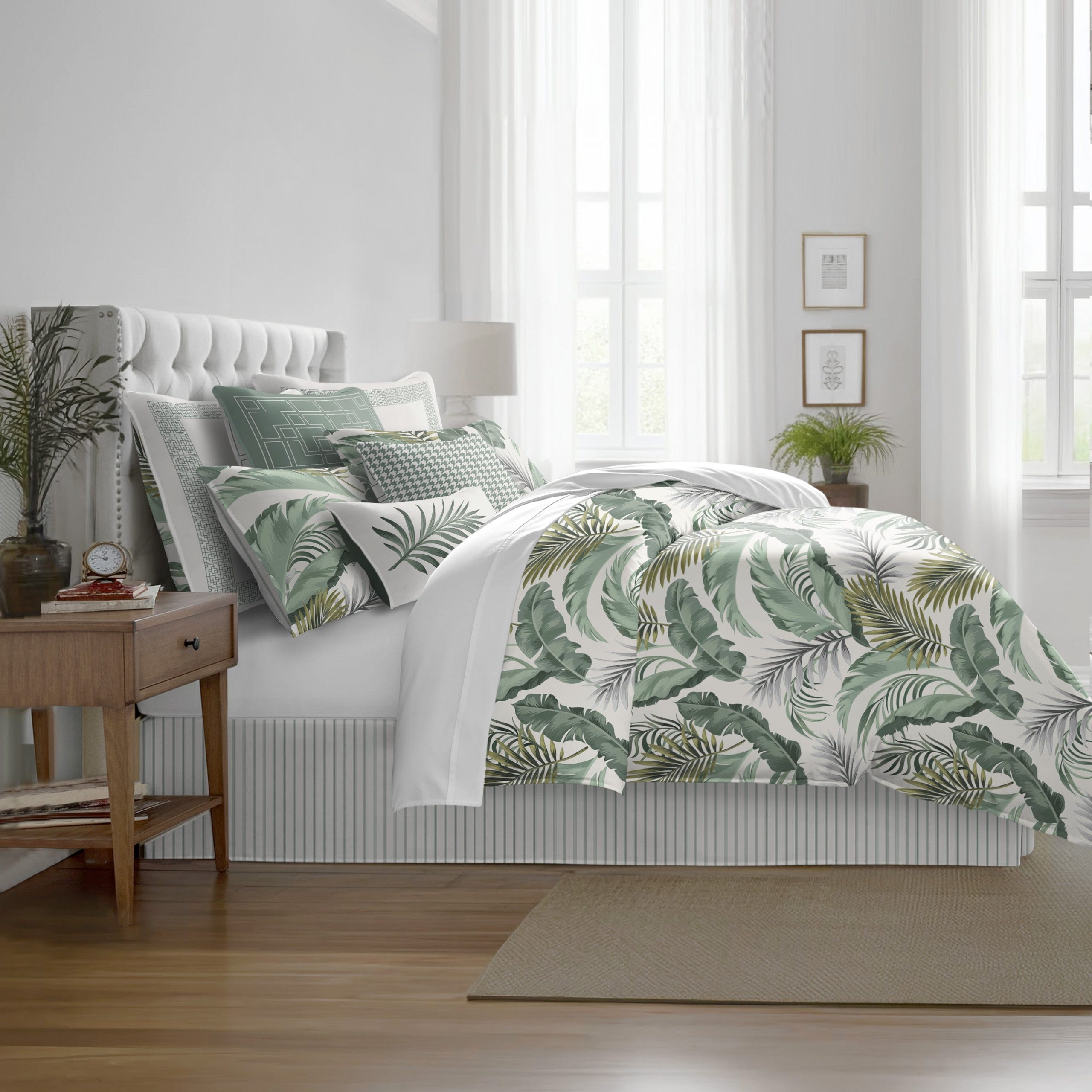 Couvre lit Vert Frondosa fabriqué au Canada par Colcha Linens – Image 2