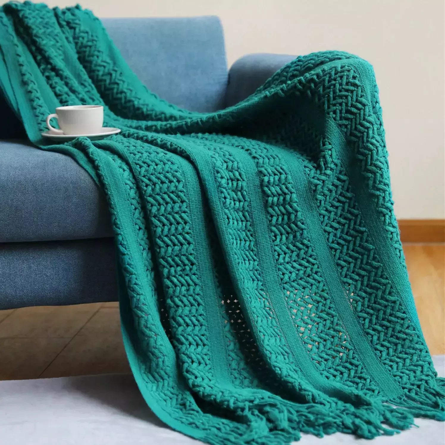 grand plaid à motif | Designix - Mess green 130x230cm CHINA - https://designix.fr/