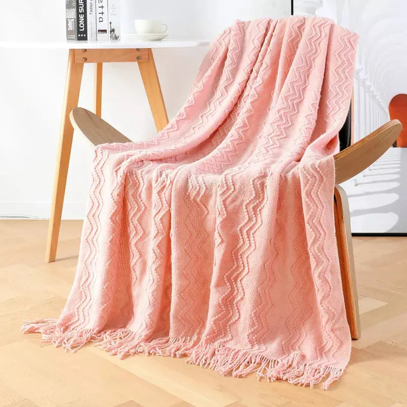 plaid fin canapé | Designix - Pink 127x172cm - https://designix.fr/