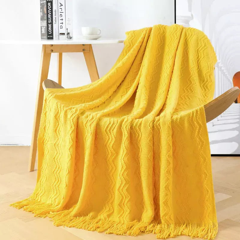 plaid fin canapé | Designix - Yellow 127x172cm - https://designix.fr/