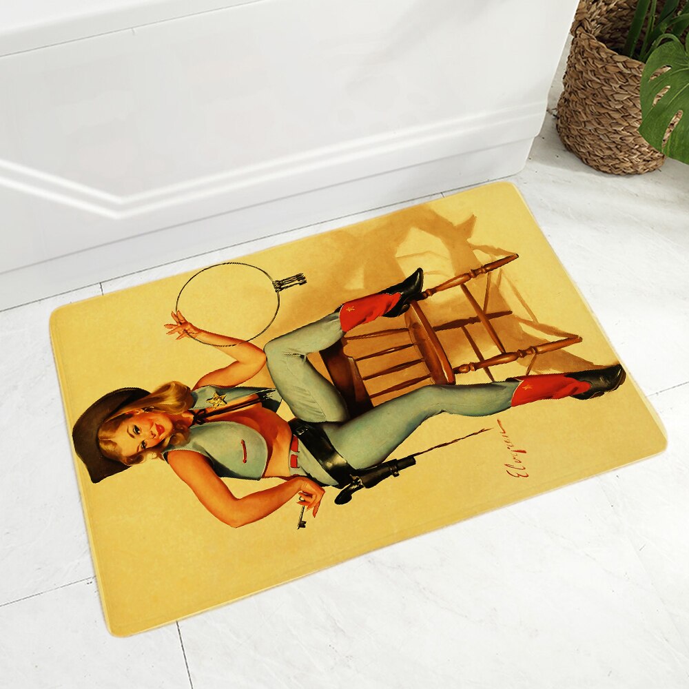 Tapis de bain vintage femme