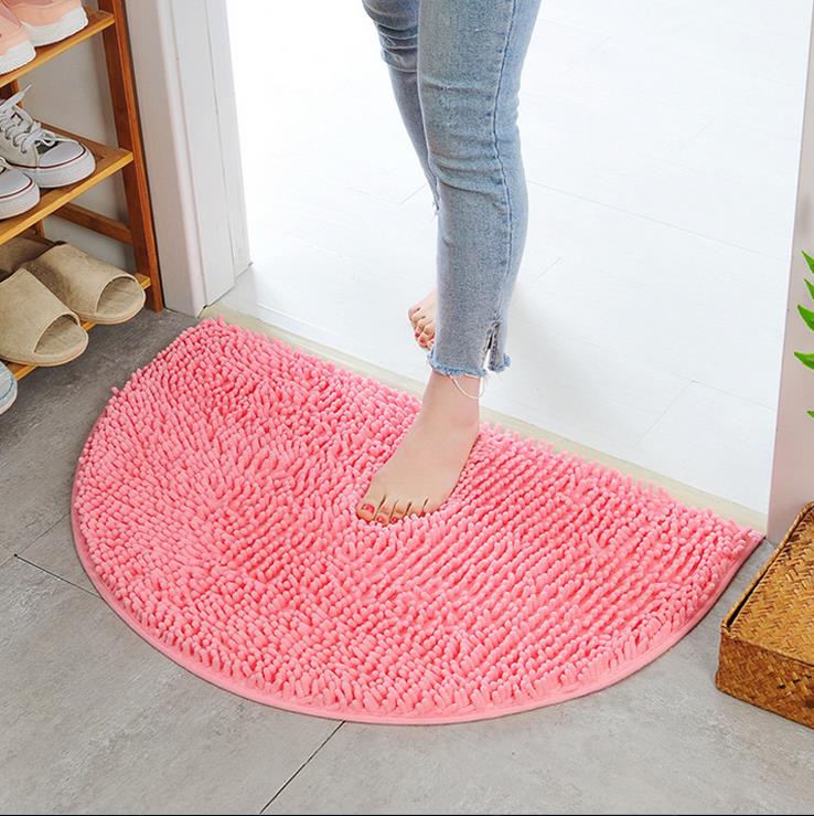 Tapis salle de bain demi rose