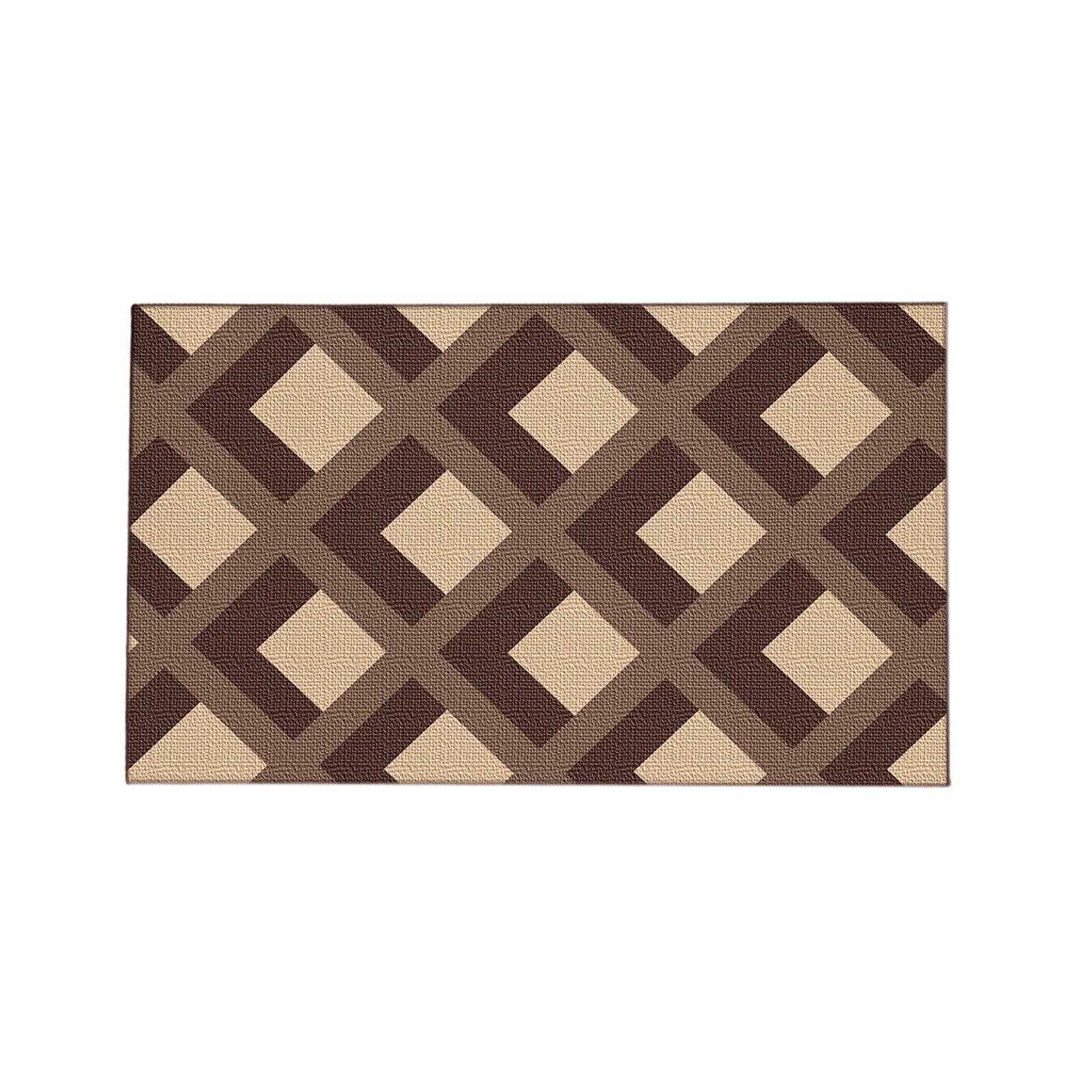Tapis design salle de bain marron