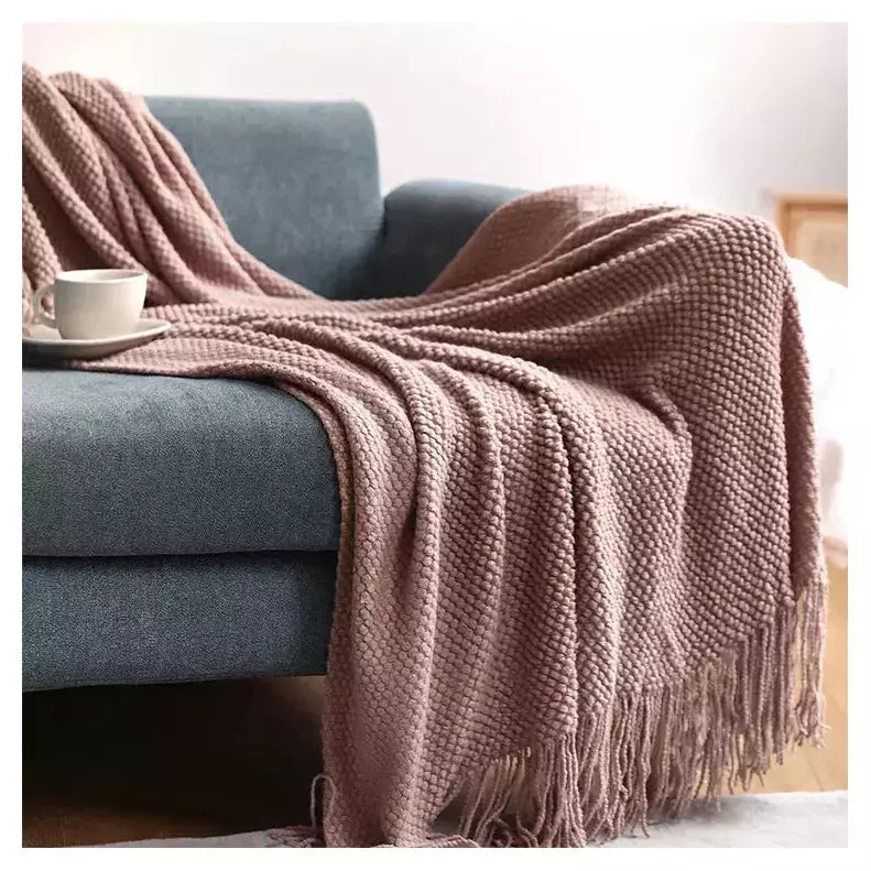 plaid jeté de canapé | Designix - corn Deep pink 127x172cm CHINA - https://designix.fr/