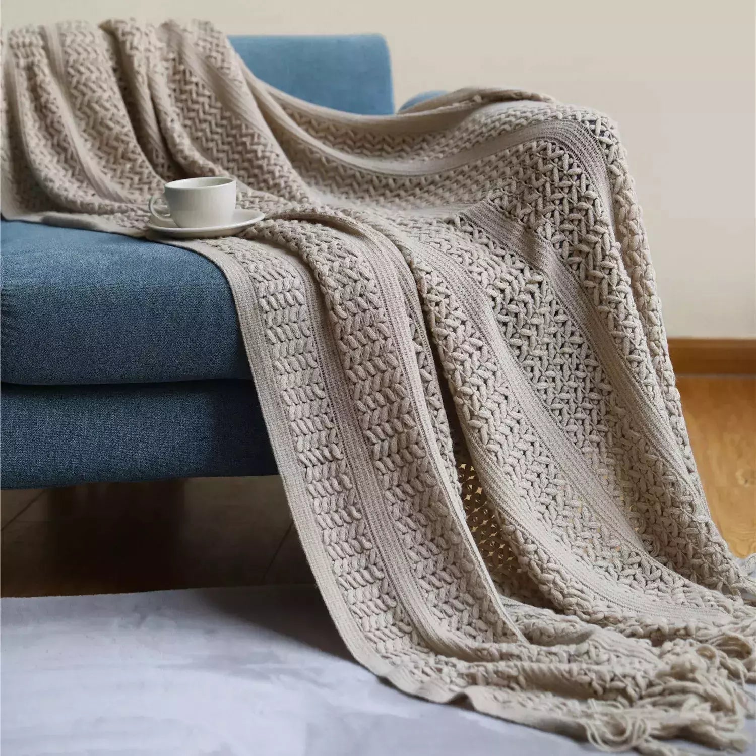 grand plaid à motif | Designix - Mess khaki 130x230cm CHINA - https://designix.fr/