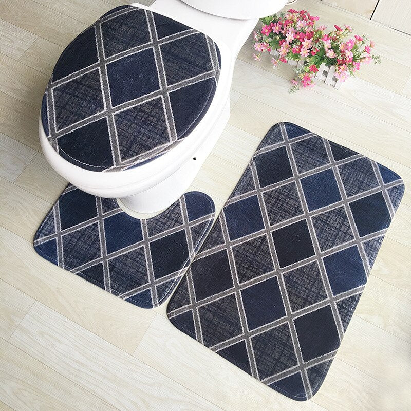 Set de tapis de bain noir