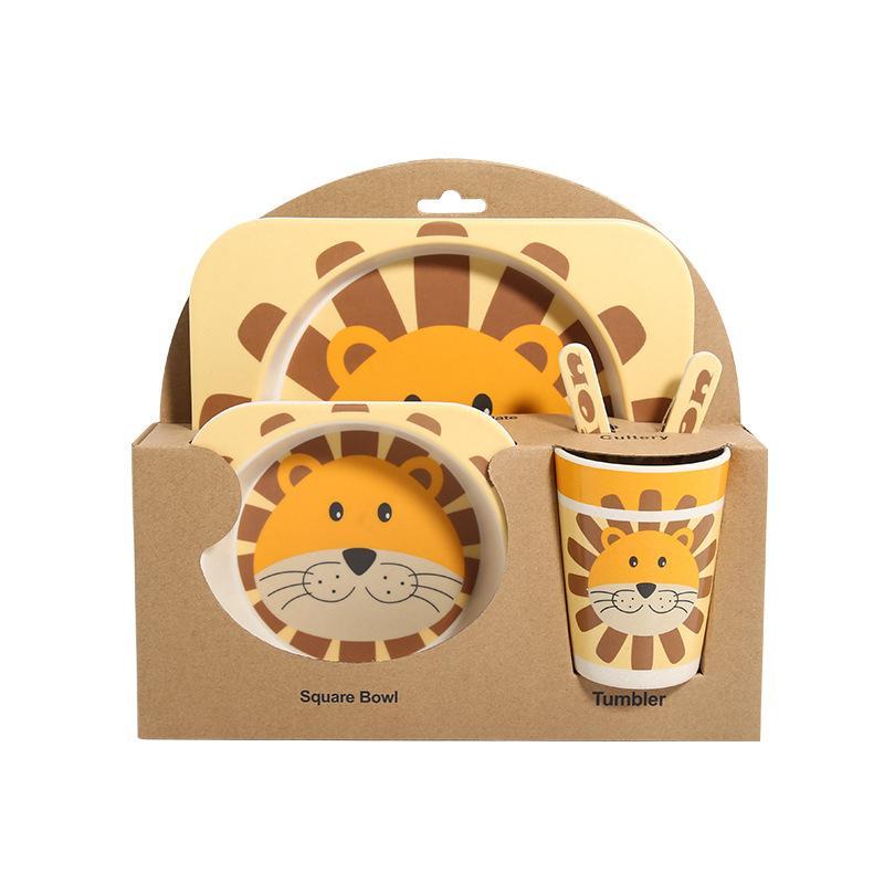 Vaisselle enfant bébé - Fibre de bambou - Thème lion
