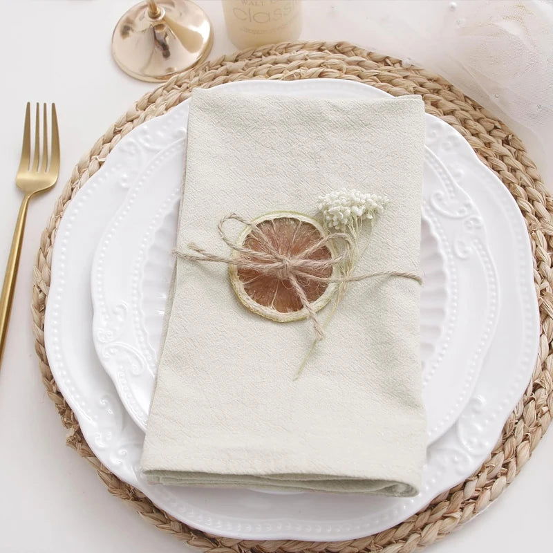 Serviette de table beige en polyester - pack de 6/12/24 – Image 5
