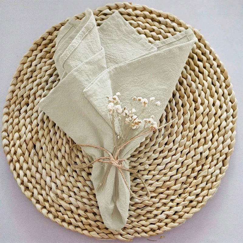 Serviette de table beige en polyester - pack de 6/12/24 – Image 6