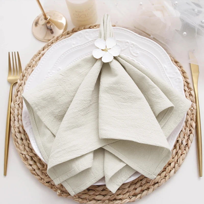 Serviette de table beige en polyester - pack de 6/12/24 – Image 8