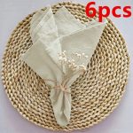 Lot 6/12/24 Serviettes de table beige en polyester 40x40
