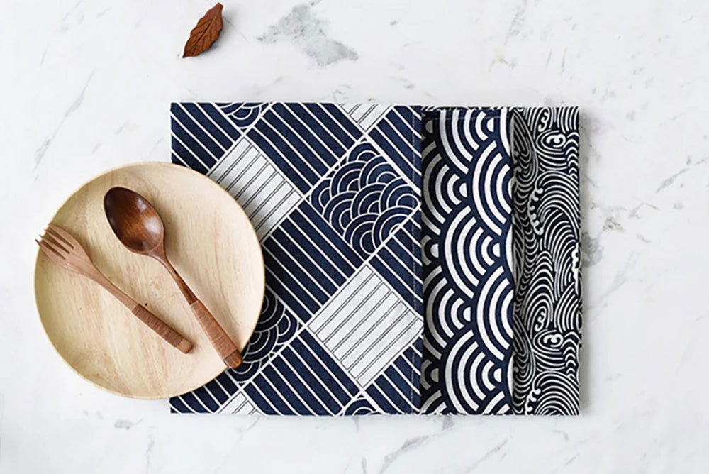 Serviette de table en polycoton avec motifs japonais - pack de 4 – Image 11