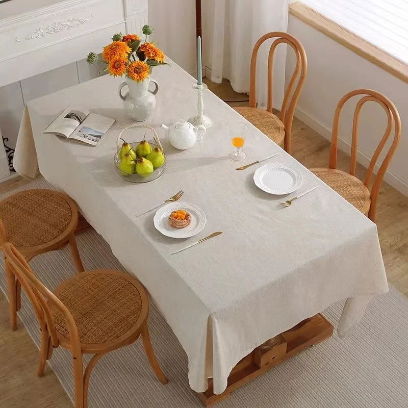Nappe carrée en coton beige – Image 7