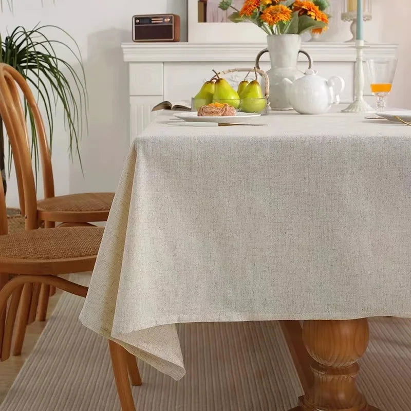 Nappe carrée en coton beige – Image 8
