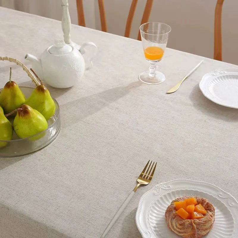 Nappe carrée en coton beige – Image 9