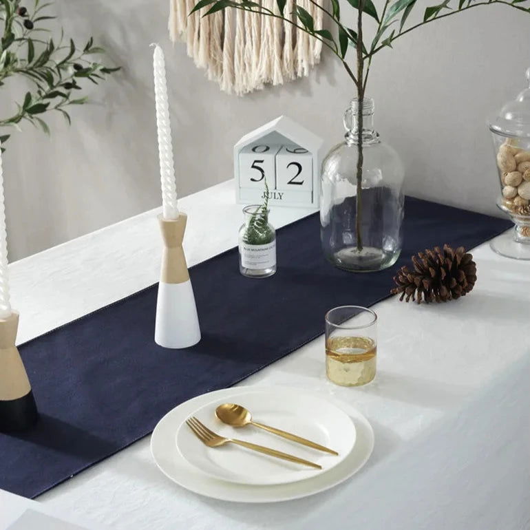 Nappe carrée en coton blanc – Image 4