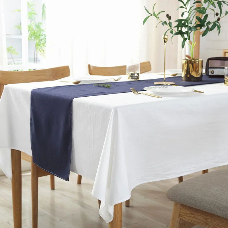 Nappe carrée en coton blanc – Image 6
