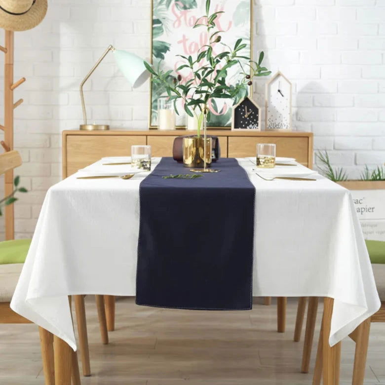 Nappe carrée en coton blanc – Image 7