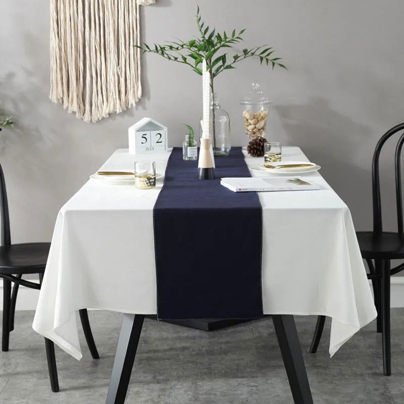Nappe carrée en coton blanc – Image 9