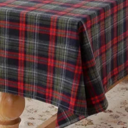 Nappe carrée Noël tartan bleu – Image 4