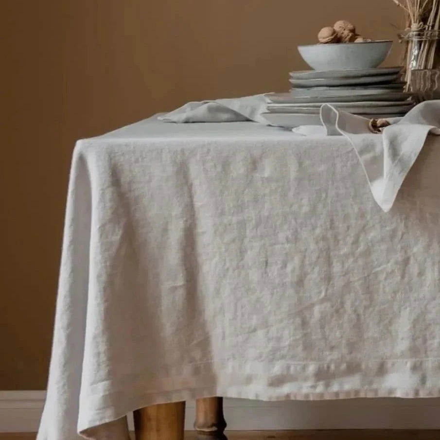 Nappe carrée lin uni blanc – Image 6