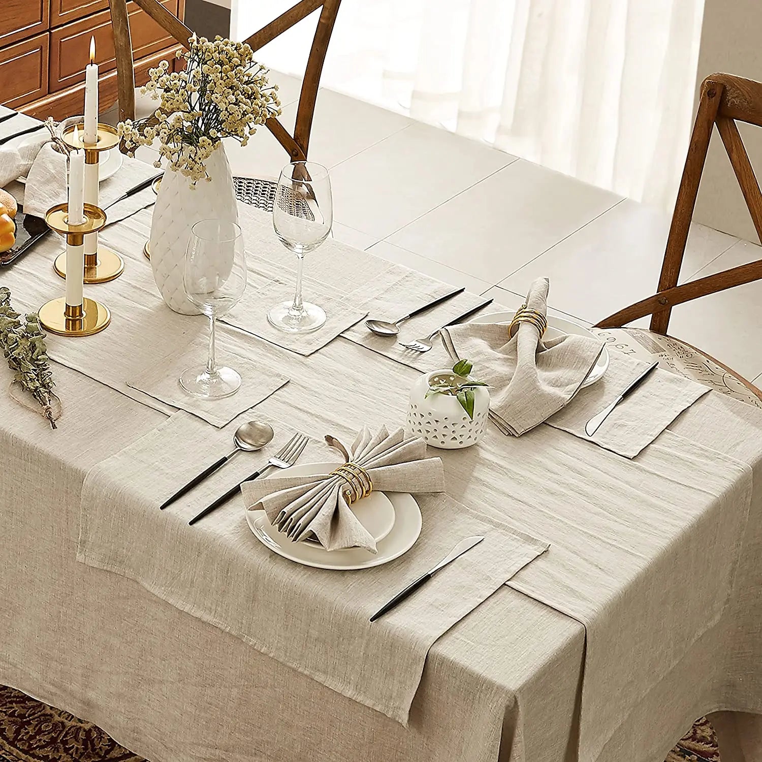 Nappe carrée en lin classique – Image 12