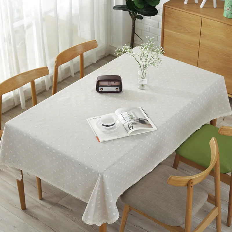 Nappe carrée en lin avec pâquerettes – Image 6