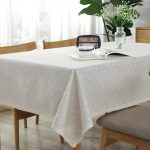 Nappe fleurie en lin motif pâquerette