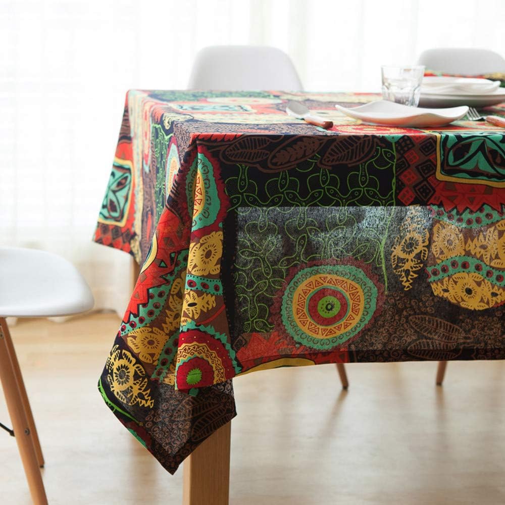 Nappe carrée coton-lin imprimé Batik – Image 4
