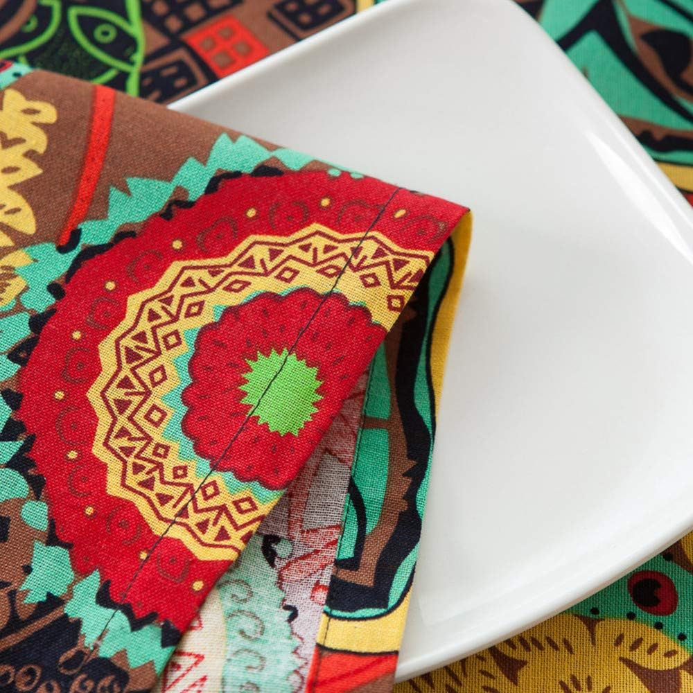 Nappe carrée coton-lin imprimé Batik – Image 5