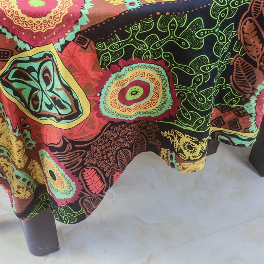 Nappe carrée coton-lin imprimé Batik – Image 7
