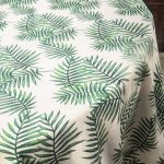 Nappe imprimée carrée en coton lin motif Feuille de Palme