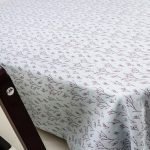 Nappe imprimée carrée en coton lin motif Fleurs