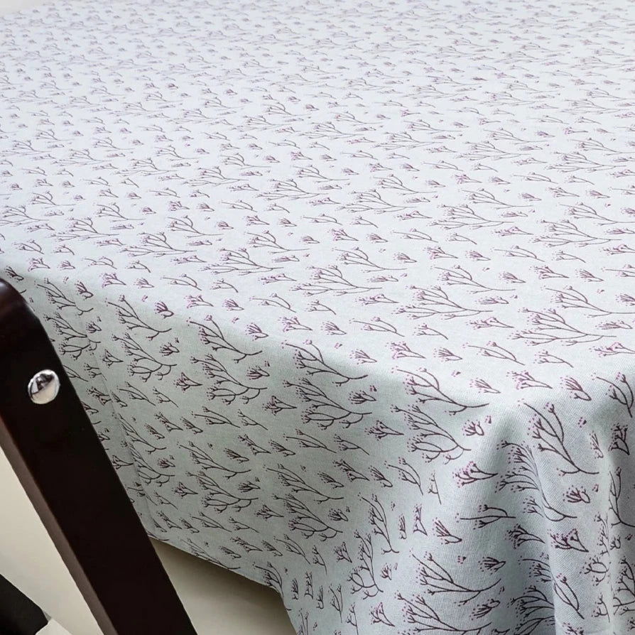Nappe imprimée carrée en coton lin motif Fleurs