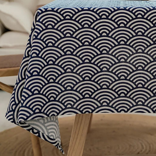 Nappe carrée motif palmiers en coton et lin japonais – Image 5