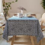 Nappe imprimée en coton lin style japonais à vagues