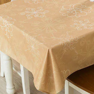 Nappe carrée en lin avec arabesques oranges – Image 3