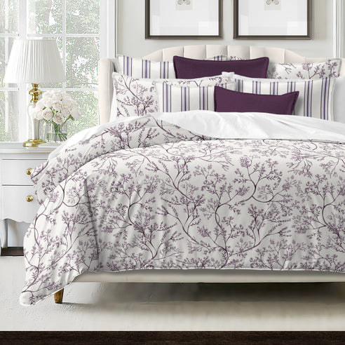 Couvre lit Tinsley Plum fabriqué au Canada par Colcha Linens